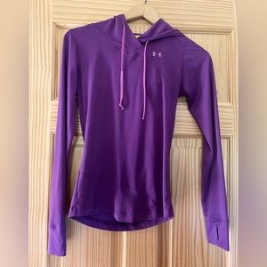Under Armour heat gear women’s fitted hooded long sleeve - size small purple